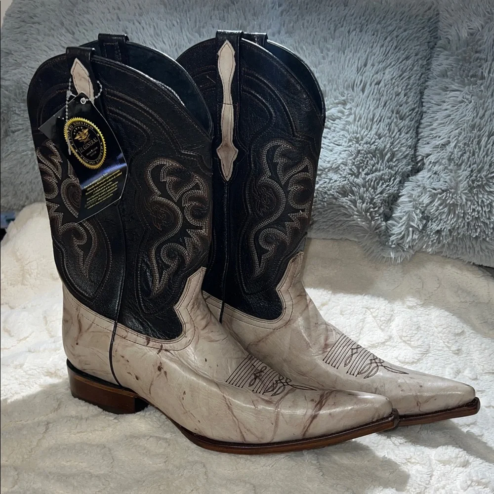 El General Dark Brown and Cream Cowboy Boots Size 38/34 Men/Women?  NWT,